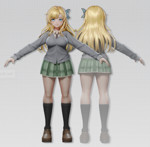 图片[2]-玩游戏的女孩角色模型-cg男孩