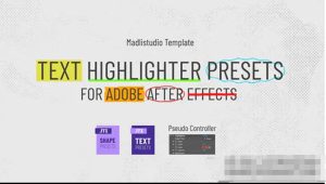 AE预设-7组可将选中文字进行高亮突出显示处理ffx预设Text Highlighter Presets-cg男孩
