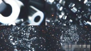 E3D插件制作金属粒子汇聚电影预告片标志开场动画AE模板Metalic Particles Logo-cg男孩