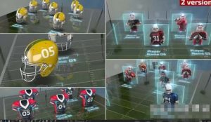AE模板-E3D插件制作美式足球首发阵容橄榄球揭幕战宣传开场视频片头American Football Lineup-cg男孩