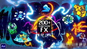 AE模板-220个逐帧手绘二维卡通粉尘烟雾火焰爆炸冲击能量水花飞溅线条动画模板-cg男孩