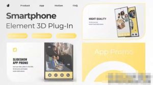 E3D插件制作智能手机安卓App应用程序促销样机动画-AE模板Phone Android Promo Mockup-cg男孩