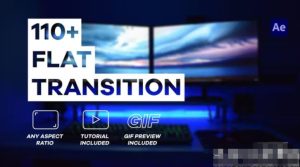 AE模板-110组简单形状扁平化线条波浪幻灯片转场过渡模板Flat Transition Pack-cg男孩