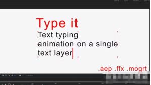 AE/PR预设-模拟电脑打字动画闪烁光标文字输入Type It – Typing Effect-cg男孩