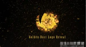 AE模板-时尚魔法金色粒子汇聚珠宝广告标志片头开场动画Golden Dust Logo Reveal-cg男孩