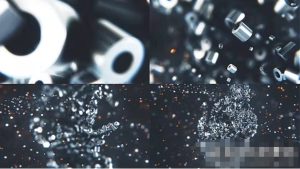 E3D插件制作金属粒子汇聚电影预告片标志开场动画AE模板Metalic Particles Logo-cg男孩