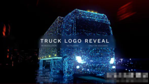 AE模板-科技感三维粒子货车快递运输物流公司车展开场片头模板Truck Logo Reveal-cg男孩
