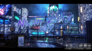 AE模板-赛博朋克风格城市夜景户外广告牌展示标志开场动画模板Cyber ​​Neon Logo-cg男孩