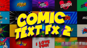 AE模板-20个有趣多彩卡通漫画火焰爆炸效果文字标题动画Comic Text FX 2-cg男孩
