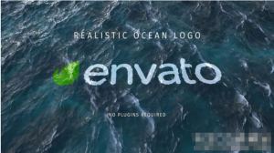 AE模板-超逼真海洋海面波浪水花飞溅LOGO标志展示特效模板Realistic Ocean Logo-cg男孩