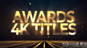 AE模板-金色粒子电影颁奖典礼时尚活动婚礼开幕标题开场序列模板Awards 4K Titles | Lines-cg男孩