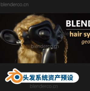 Blender头发系统资产预设 DefoQ – Hair System Geometry Nodes +-cg男孩