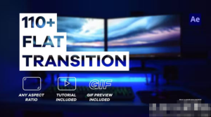 AE模板-110组简单形状扁平化线条波浪幻灯片转场过渡模板Flat Transition Pack-cg男孩