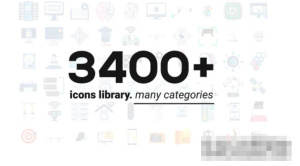 AE模板-3400+常用扁平化ICON图标MG动画 生活日常金融标签网络等3400 Animated Icons Library-cg男孩