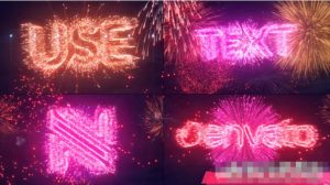 AE模板- 21种烟花粒子文字标题公司年会汇演圣诞节新年倒计时片头模板Text & Logo Fireworks-cg男孩