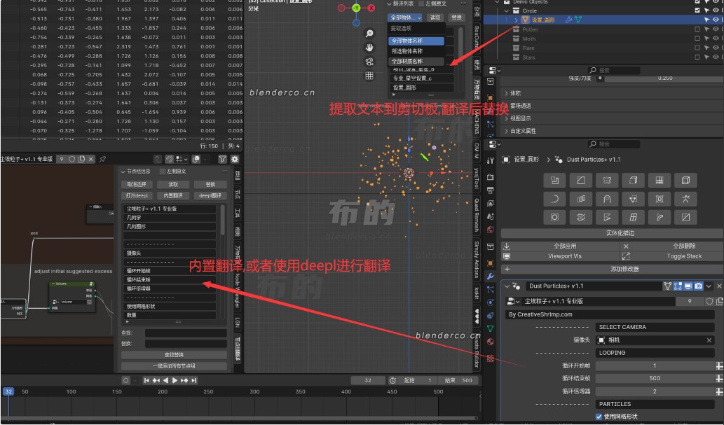 自制资产翻译插件,翻译节点组,物体列表,材质列表-cg男孩