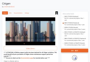 【预付款】blender插件！CITIGEN V. 3.0 （包含程序化人群和交通插件）-cg男孩