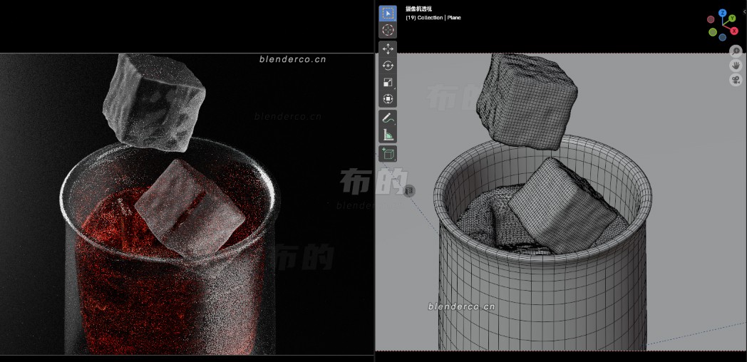 Blender冰块流体模拟（含MP4渲染动画）-cg男孩