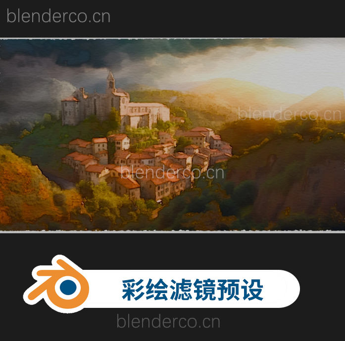 blender九种彩绘效果节点资产滤镜预设 Blender Compositor Daily Filters-cg男孩