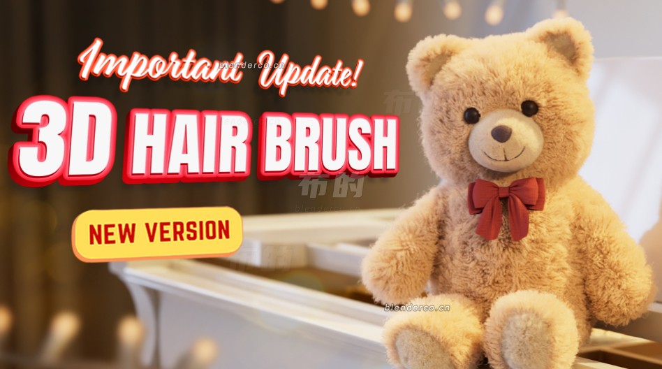 Blender头发毛发笔刷插件 3D Hair Brush4.7-cg男孩