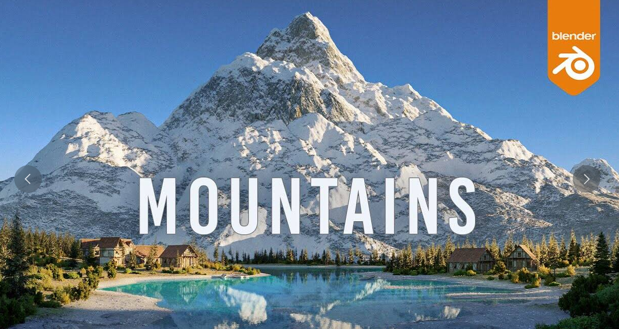 雪山湖畔场景工程-cg男孩